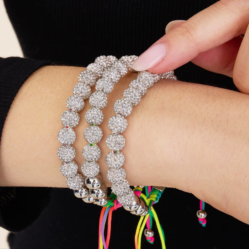 Winter White Crystal | Silver x Spectrum | Kikiballa Bracelet