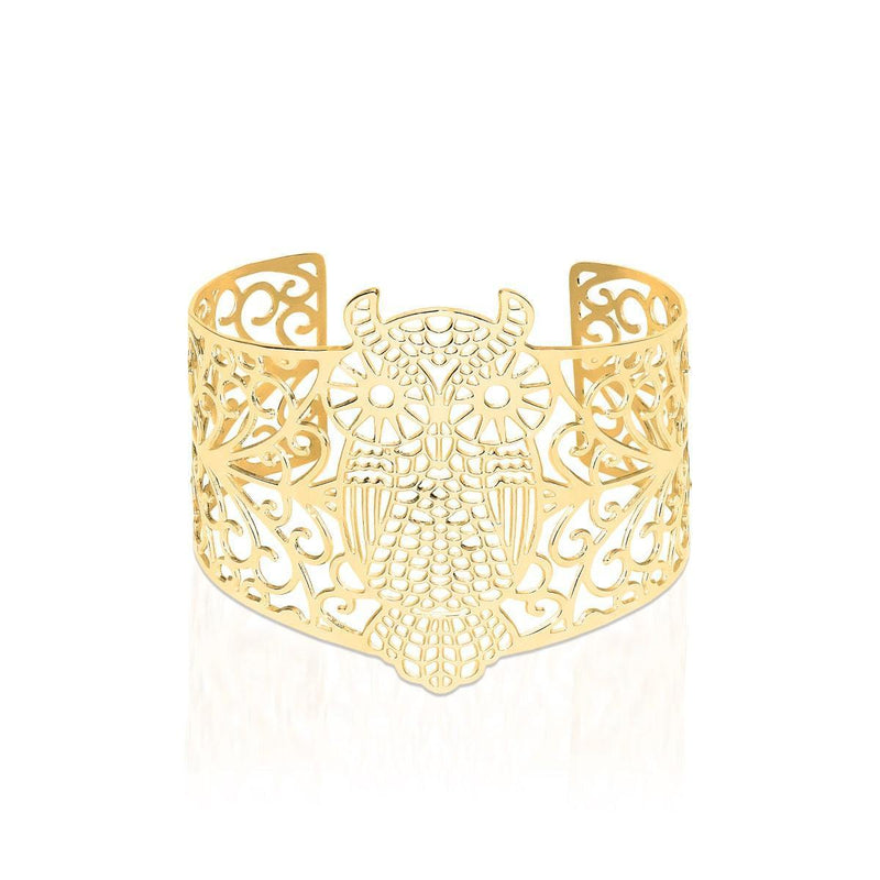 Owl | 18k Gold | Laser Cut Cuff