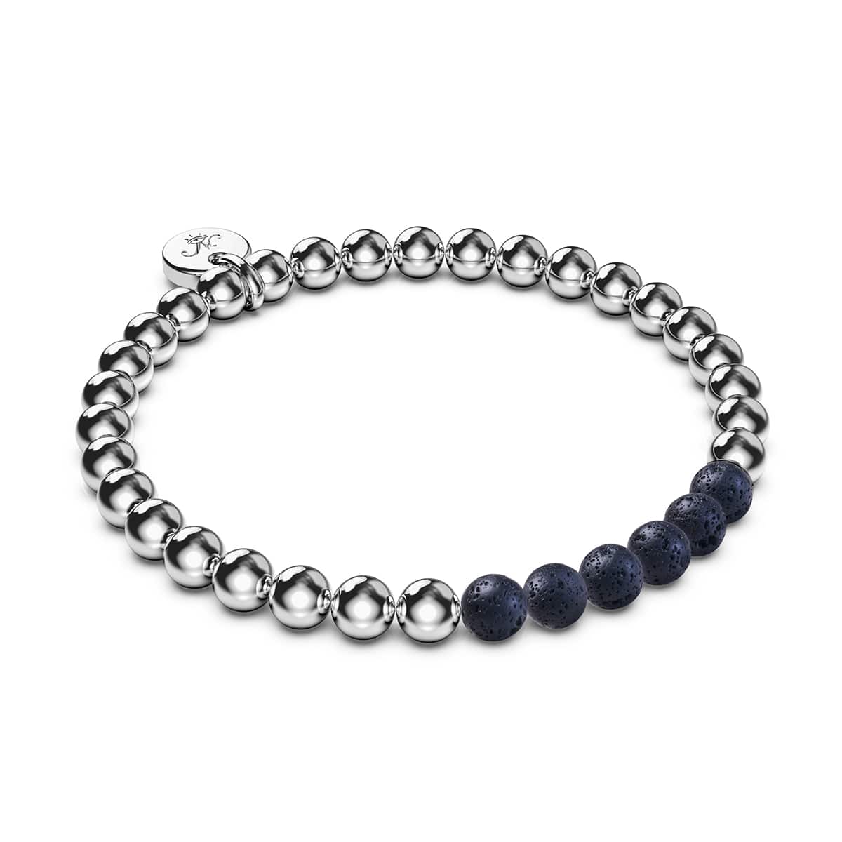 Silver x Black Lava Rock Diffuser Bracelet NOGU.studio