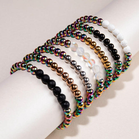 Unicorn Silver and Black | Lava Rock Diffuser Bracelet