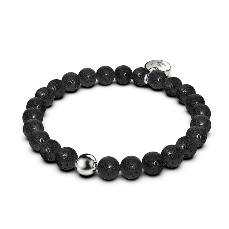 Vulcan | Black Lava Rock Diffuser | Silver | Expression Bracelet