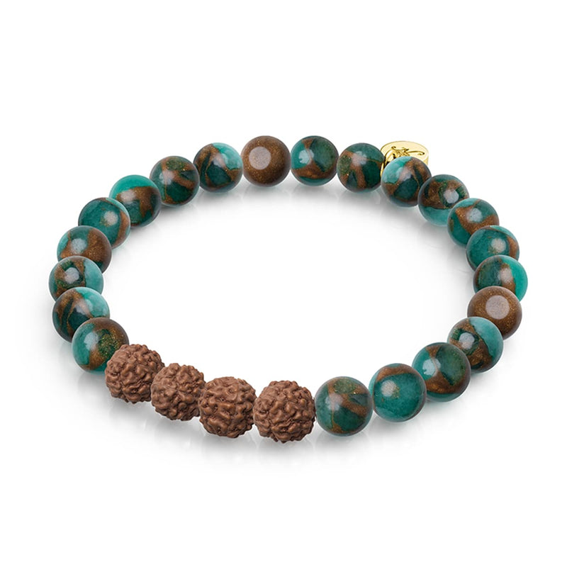 Ethereal | New Green Agate x Rudraksha |  Mala Bracelet