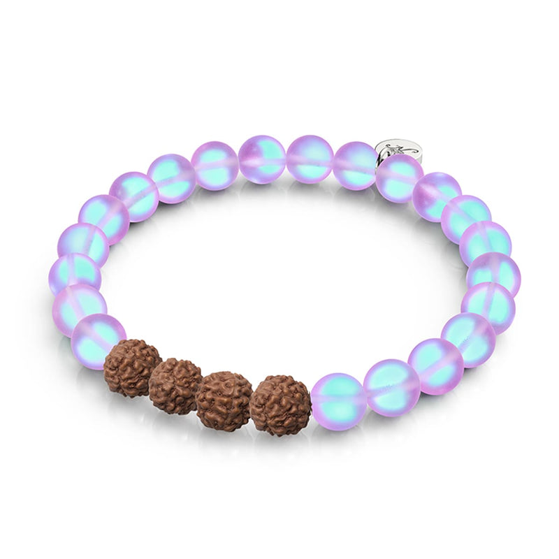 Tantric Glow | Mermaid Glass x Rudraksha |  Mala Bracelet