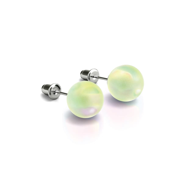 NOGU Canary .925 Sterling Silver Mermaid Glass Stud Earrings
