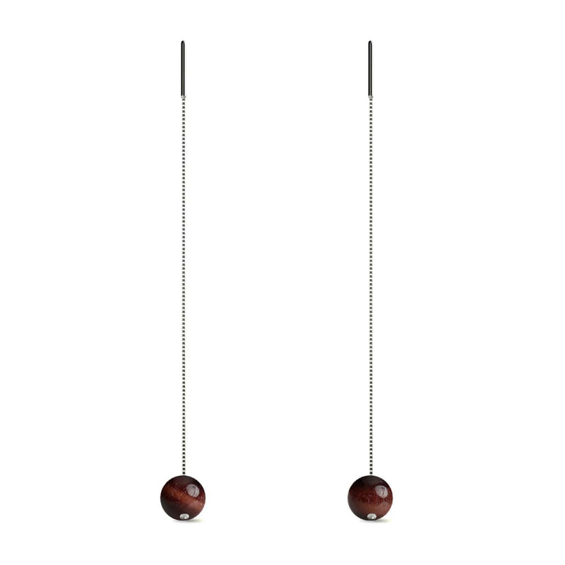 Red Tigers Eye | .925 Sterling Silver | Gemstone Chain Drop Threader Earrings