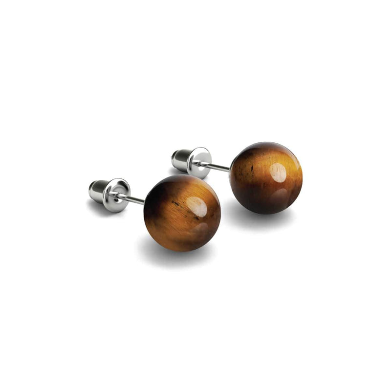 Tigers Eye | .925 Sterling Silver | Gemstone Stud Earrings