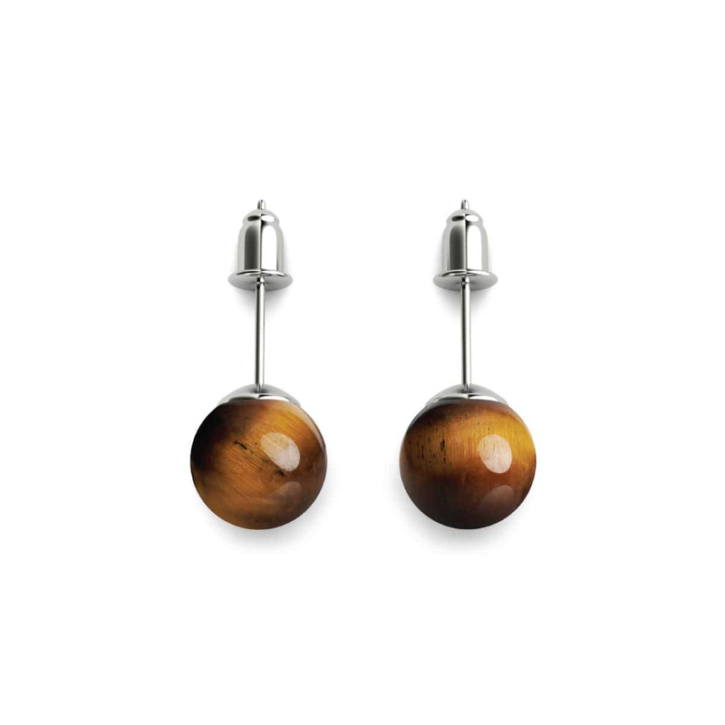 Tigers Eye | .925 Sterling Silver | Gemstone Stud Earrings