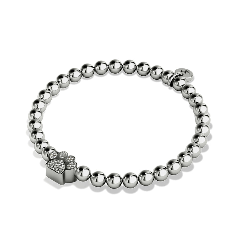 Paw | .925 Sterling Silver | CZ Diamond Pup Print Bracelet