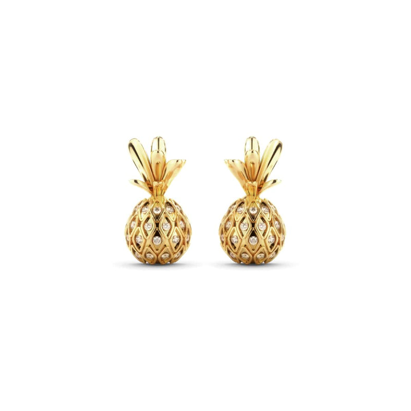 Pina Colada | Gold Vermeil | CZ Diamond Pineapple Earrings