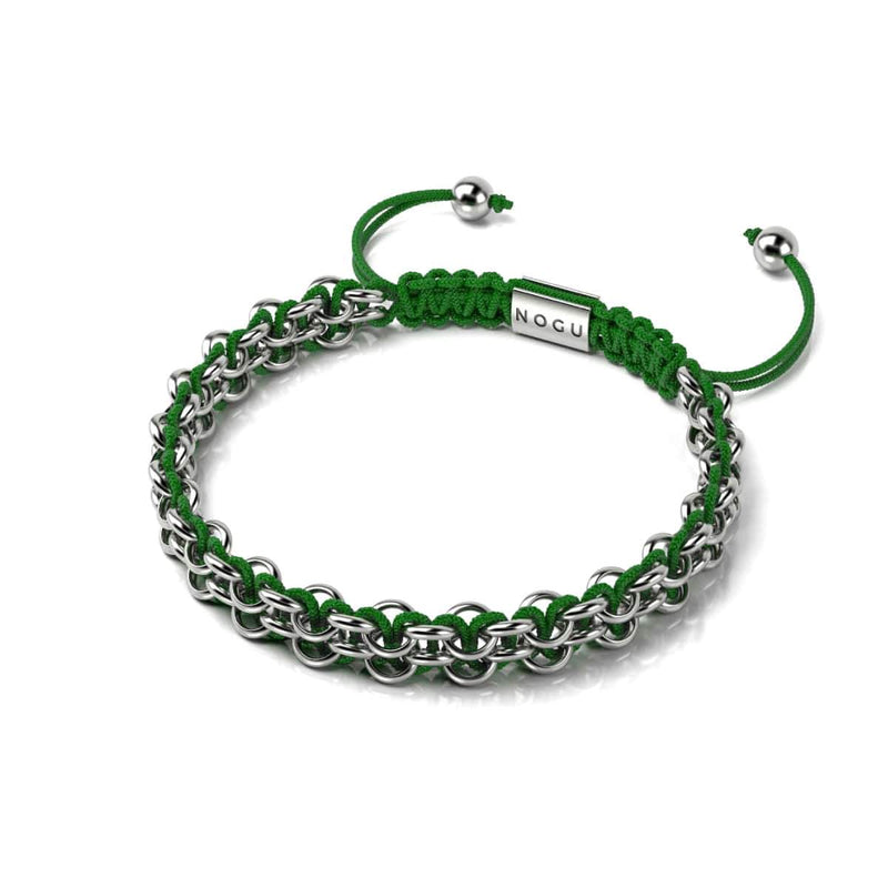 Tree Frog Links | Mini Kismet Bracelet | Green x Silver