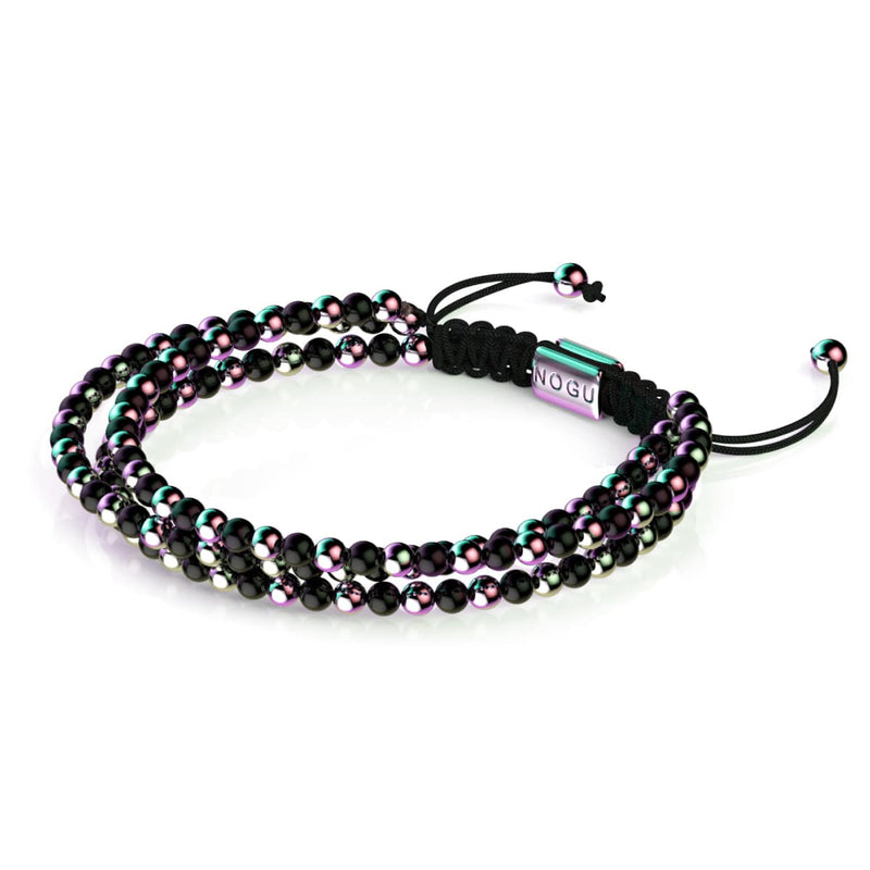 Trinity | Unicorn Silver x Gunmetal | Triple Strand Bracelet