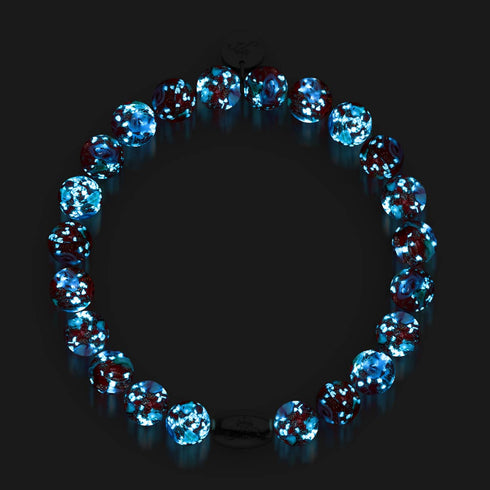Blue Carmine | .925 Sterling Silver | Firefly Glass Garden Bracelet