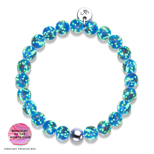 Cobalt | .925 Sterling Silver | Firefly Glass Bracelet