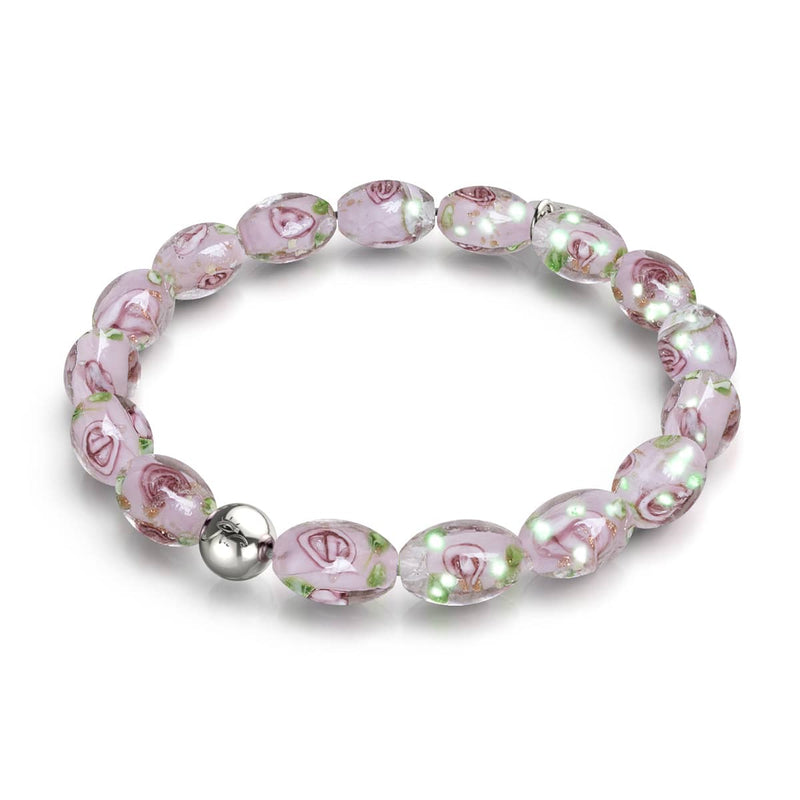 Purple Rose | .925 Sterling Silver | Firefly Glass Garden Bracelet