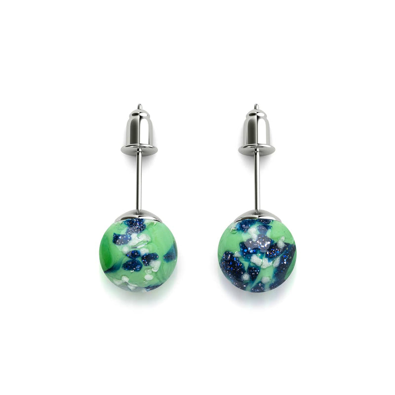 Blue Mint | .925 Sterling Silver | Firefly Glass Stud Earrings