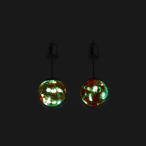 Crimson | .925 Sterling Silver | Firefly Glass Stud Earrings