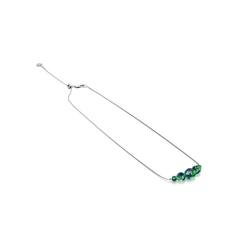 Blue Shamrock | .925 Sterling Silver | Firefly Glass Infinity Clasp Necklace