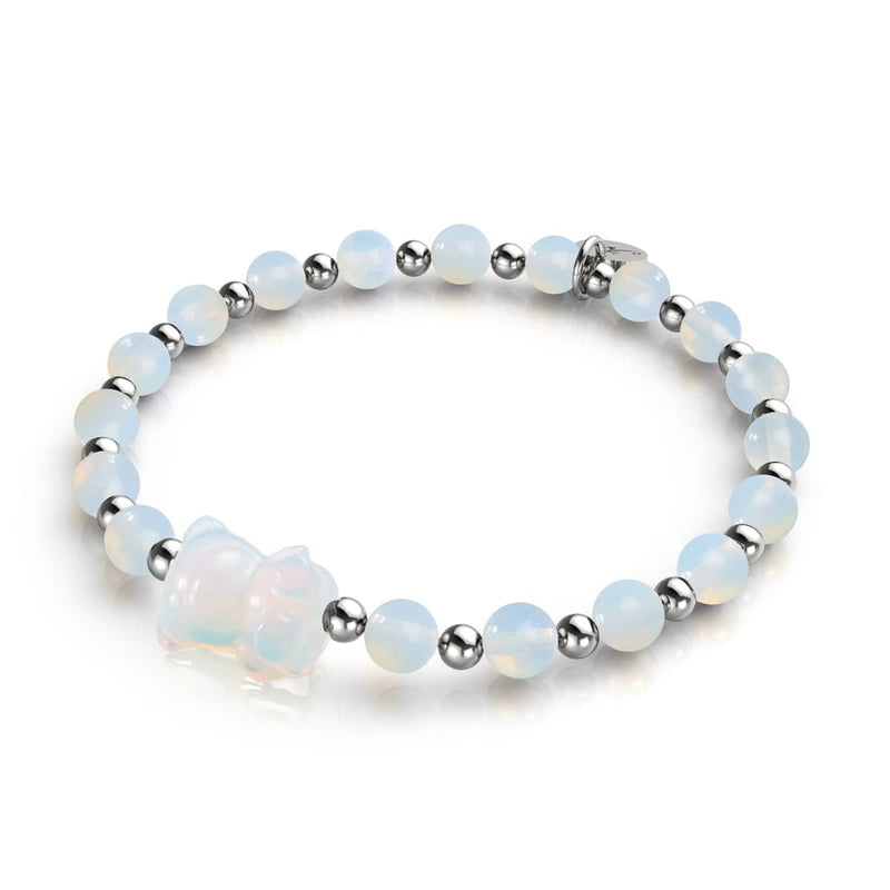 Luna | Gemmy Bear Bracelet | Moonstone x Silver