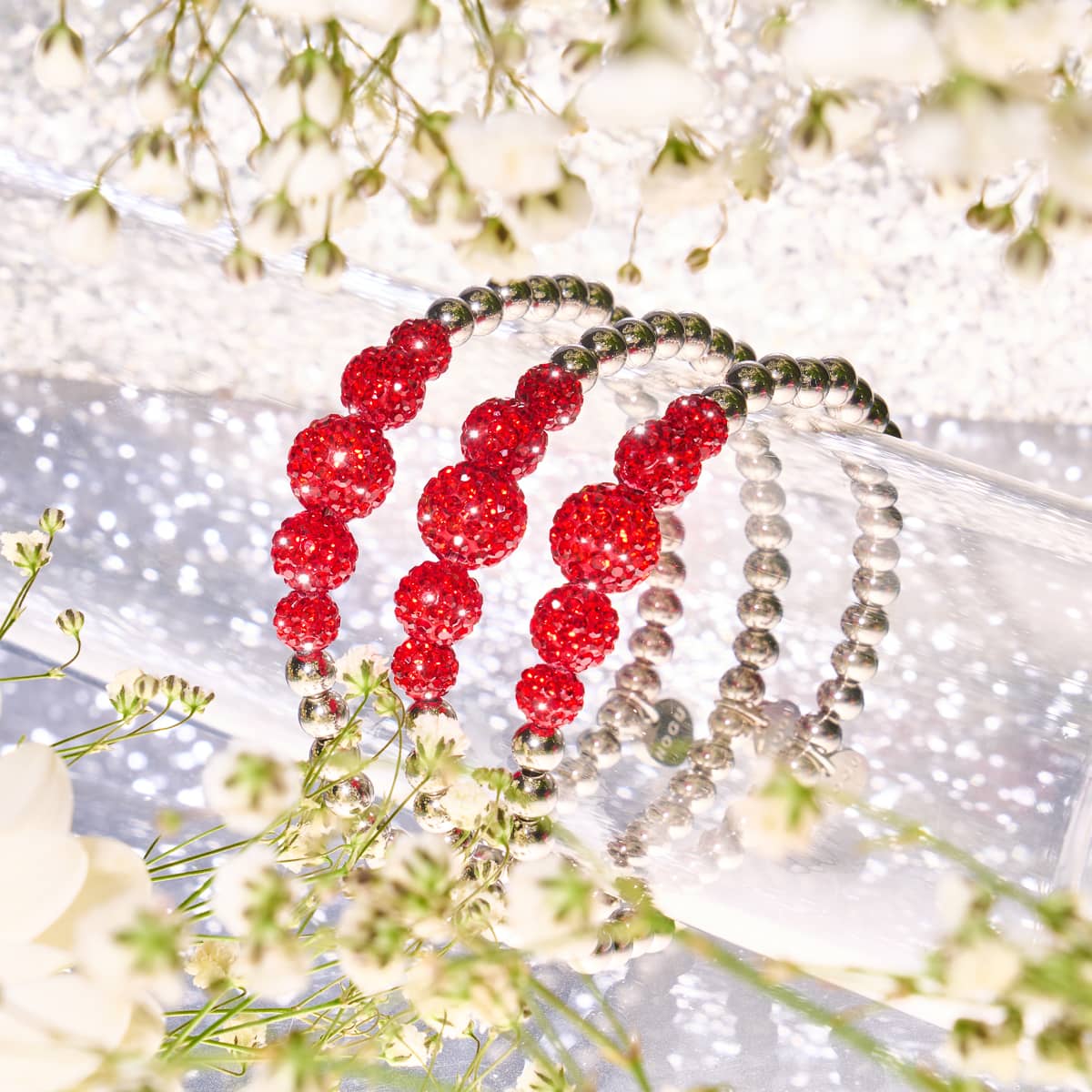 Buy Red Valentine Pearl  Swarovski Crystal HeartLove Dangling Charms  Stylish Bracelet Fashion Jewellery Shamballa Diamond Crystal Ball Bracelet  at Amazonin