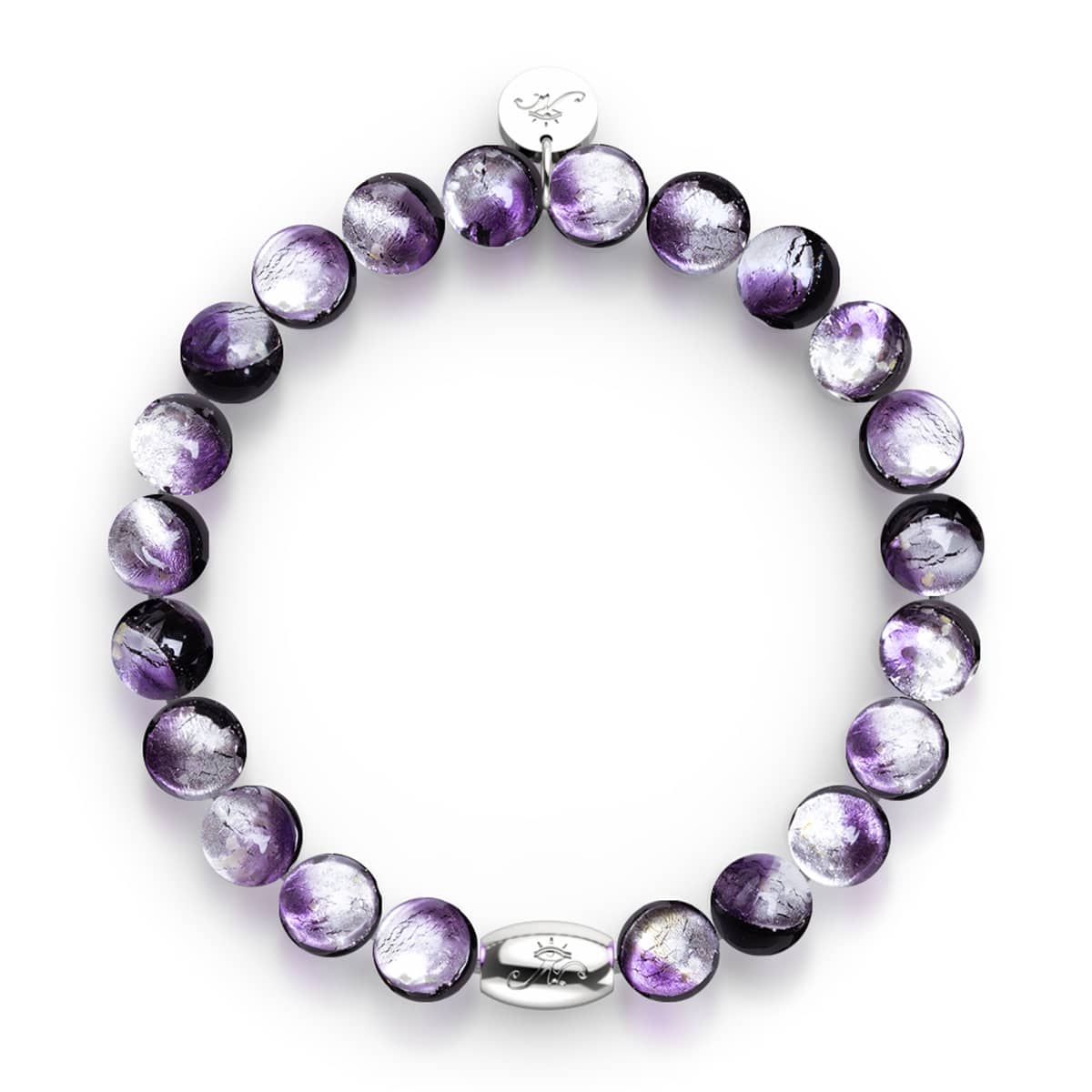 GNOCE Sterling Silver Violet CZ Charm Bead - Fits Bracelets & Necklaces, Hypoallergenic, Gift For Women, Girls, Wife, Daughter
