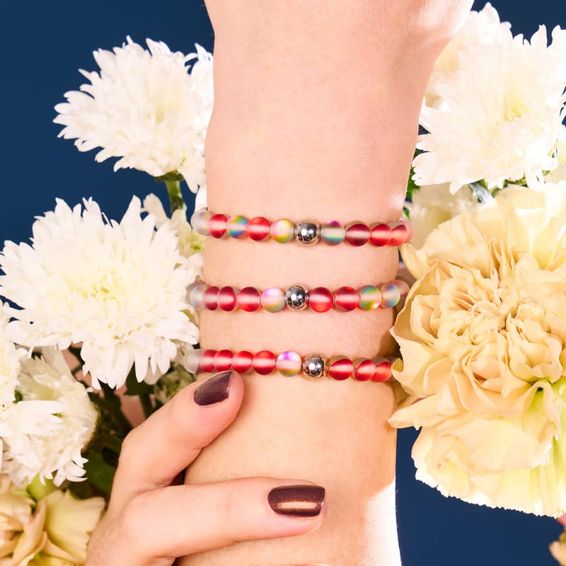 Pomegranate | Silver | Mermaid Glass Bead Bracelet