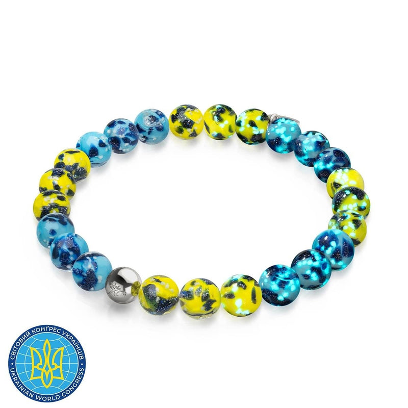 Sun and Sky | Ukrainian Aid | Firefly Glass Bead Bracelet